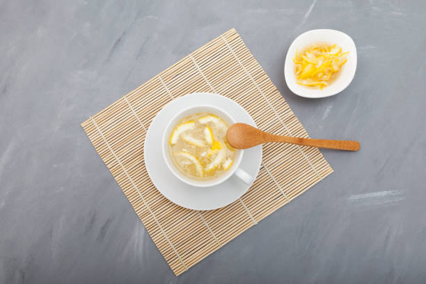 istock Yujacha (yuja tea or yuzu tea) is a popular Korean tea for immune support. Selective focus, copy space 1288238569