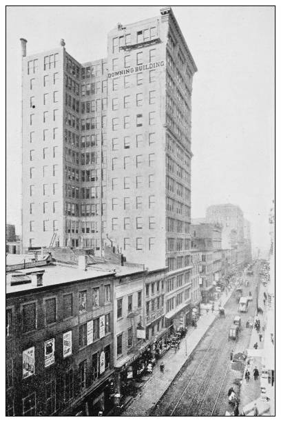 istock Antique black and white photograph of New York: DOWNING BUILDING 1288242016