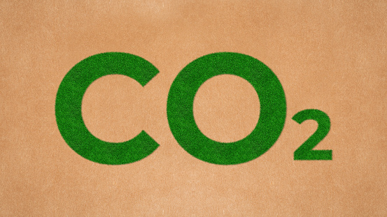 Carbon dioxide (CO2) Symbol made of Green Grass