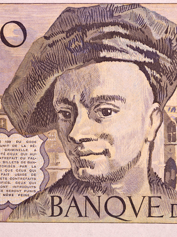 Maurice Quentin de la Tour a portrait from old French money