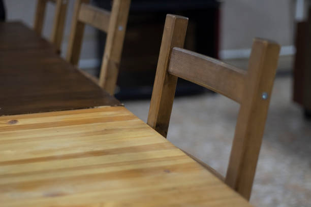 istock Wooden chair and wooden table. 1288252017