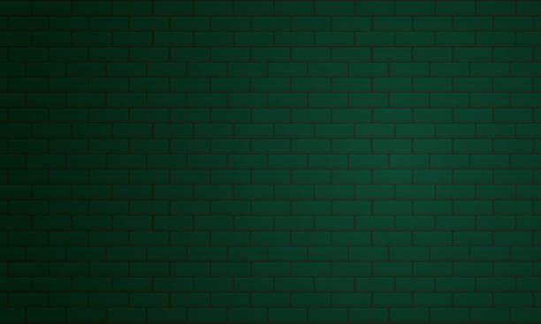 istock Vintage tone of green clay brick wall texture background. 1288252101