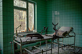 maternity ward in No. 126 hospital in Pripyat ghost town, Chernobyl Nuclear Power Plant Zone of Alienation, Ukraine