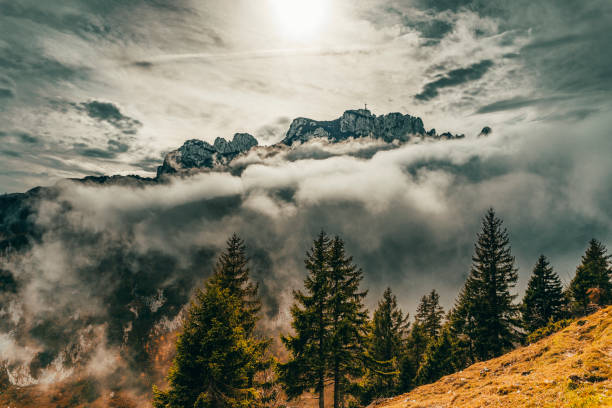 View of the Kampenwand from the Steinlingalm