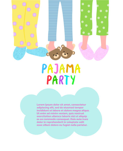 Pajama party invitation, banner. Children's holiday. Editable vector illustration. Pajama party invitation, banner. Children's holiday. Editable vector illustration. slumber party stock illustrations