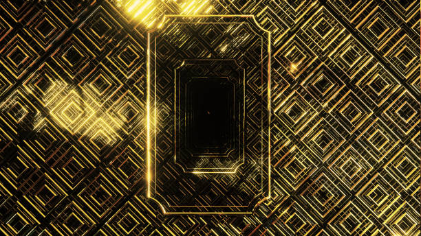 istock Golden anniversary card in art deco style 1288262029