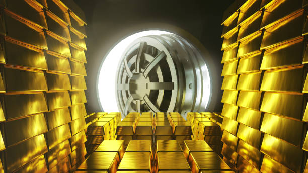 istock Ingot Gold in Banking Box 1288266279