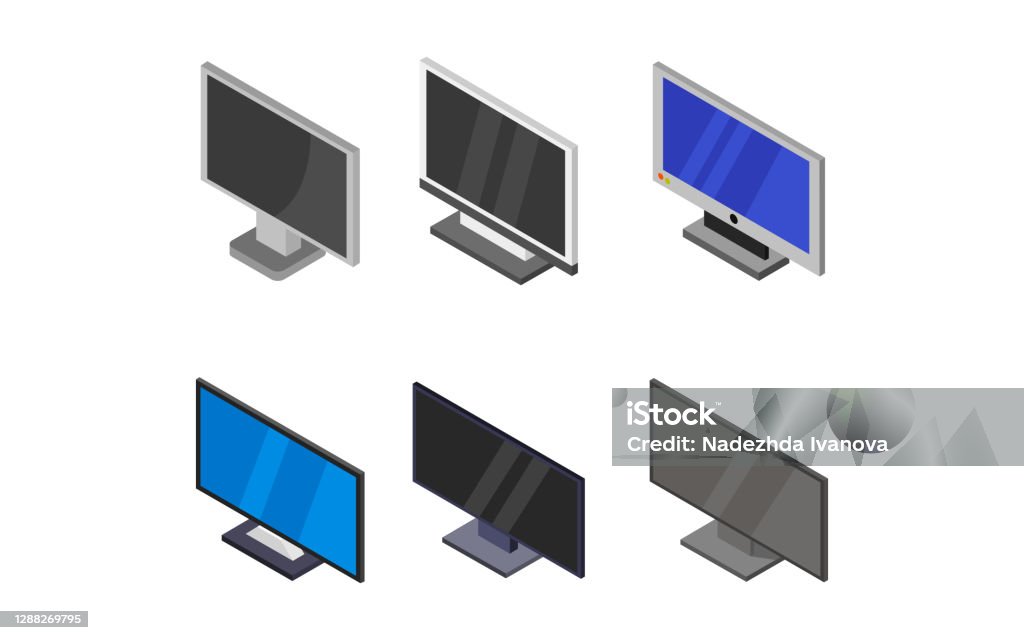 Computer Isometric Svg Isometric Computers Set Vector Illustration Stock Illustration ...