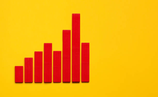 Wooden blocks as increasing graph bar