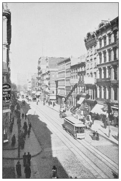 istock Antique black and white photograph of New York: BROADWAY 1288271038