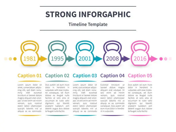 Vector illustration of kettlebell_heartbeat_infografika