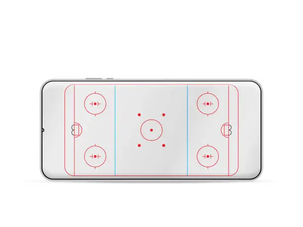 Vector illustration of Smartphone hockey rink