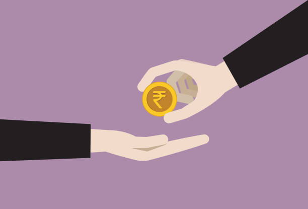 Businessman Gives A Indian Rupee Coin Stock Illustration - Download Image  Now - Borrowing, Exchange Rate, Indian Currency - iStock
