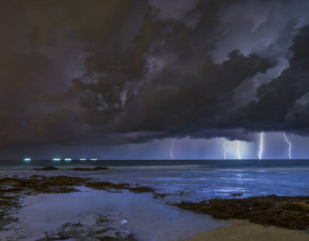 istock Lightning storm om Mediterranean Sea 1288276103