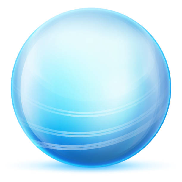 istock Glass blue ball or precious pearl. Glossy realistic ball, 3D abstract vector illustration highlighted on a white background. Big metal bubble with shadow. 1288278598