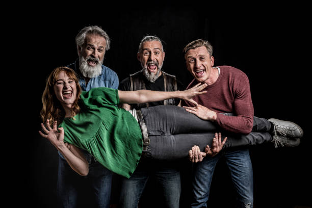 istock Group of excited Caucasian people shouting 1288282682