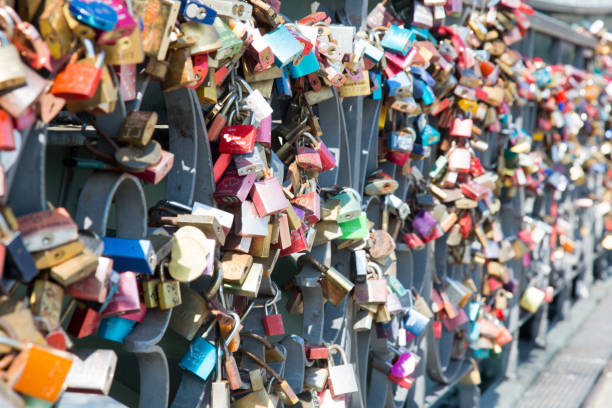 istock Love lock on a bridge in Paris 1288287207