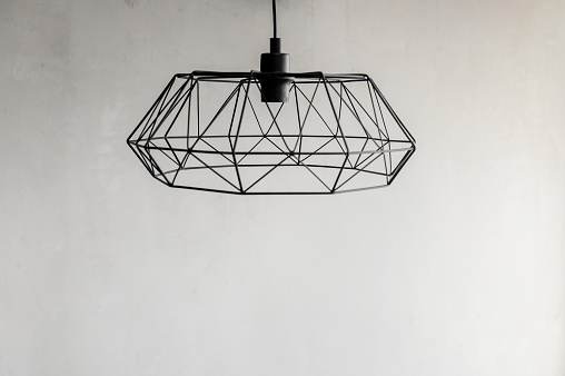 Loft ceiling light pendant without lamp. cage lamp.