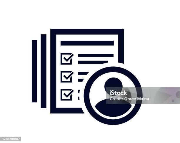 Avatar Icon With Document List With Tick Check Stock Illustration - Download Image Now - Gender Neutral, Icon Symbol, Avatar