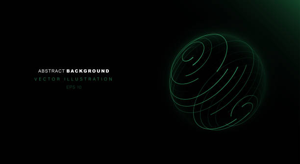 istock Abstract futuristic background that depicts a sphere of neon stripes. Can be used as a HUD element. Vector science and technology illustration. 1288290876
