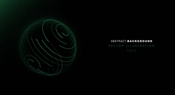 istock Abstract futuristic background that depicts a sphere of neon stripes. Can be used as a HUD element. Vector science and technology illustration. 1288290877