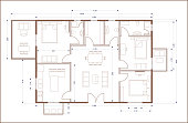 Residential building blueprint plan. Real estate, housing project construction concept.