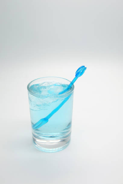 istock blue alcoholic drink in a decanter. Cocktail with blue gin , tonic 1288294779