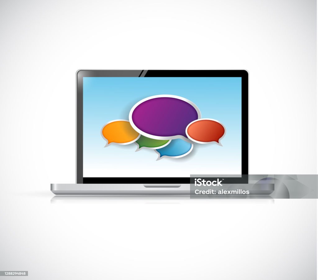 Computer Message Graphic Computer Message Bubbles Communication Stock Illustration - Download ...