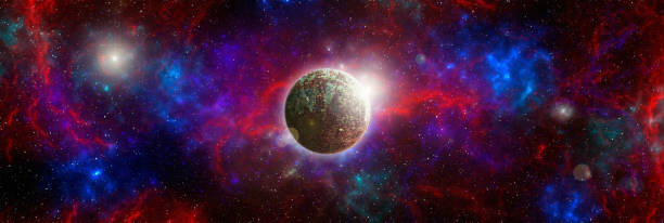 istock Unknown planet from outer space. Space nebula. Cosmic cluster of stars. Outer space background. 3D Illustration 1288296019