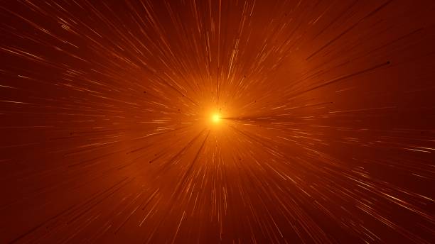 eksplozja supernowej pomarańczy, wielki wybuch, kosmos, koncepcja wszechświata. cyfrowe renderowanie 3d. - big bang flash zdjęcia i obrazy z banku zdjęć