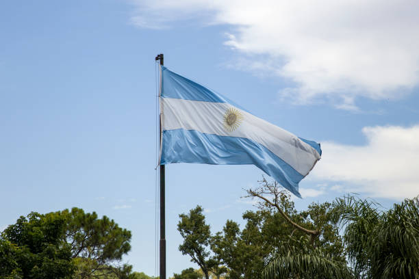 istock Argentina flag in Buenos Aires 1288299623