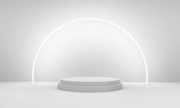 istock Winner podium on abstract white background for product presentation. 1288309789
