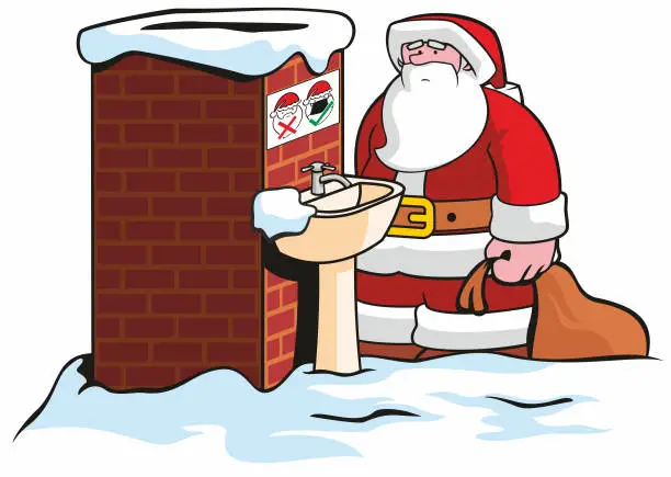 Vector illustration of Santas Covid Rules