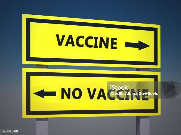 Vaccine Or No Vaccine Covid19 Vaccination Concept 3d Render Illustration Stock Photo - Download Image Now