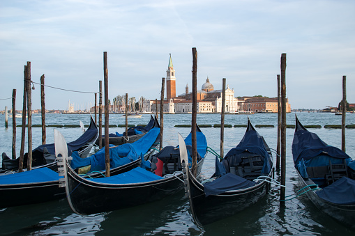 Gondola station at the lagoon of Venice, Italy