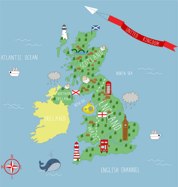 illustrations, cliparts, dessins animés et icônes de carte de dessin animé du r-u - map greater london southeast england uk