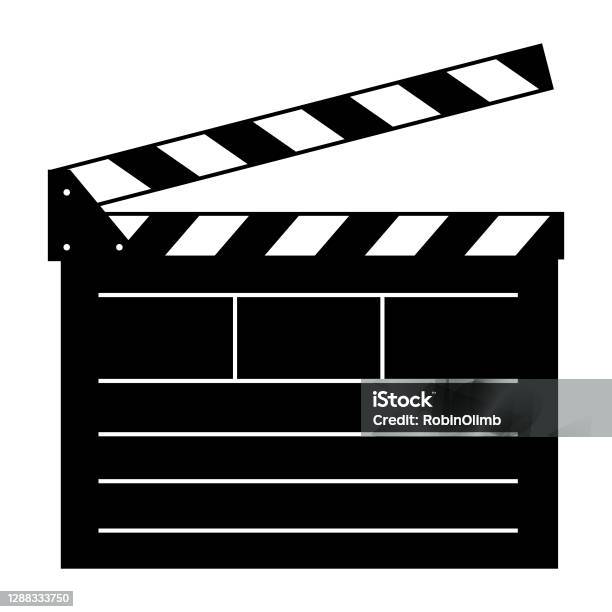 Black Clapboard Icon Stock Illustration - Download Image Now - Film Slate, Clapboard, Director