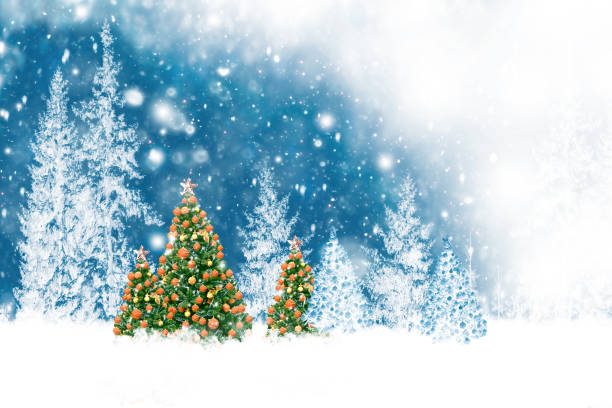 istock greeting card. Winter landscape. 1288335397