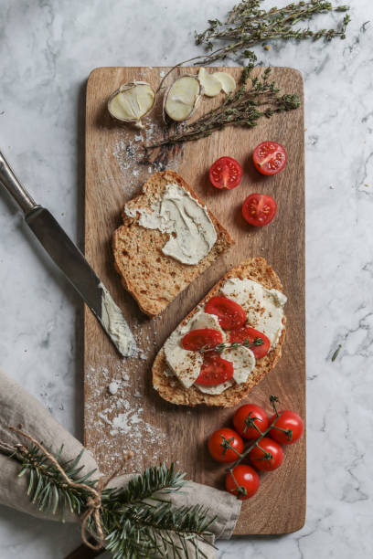 istock Homemade bread sandwich with Mozzarella Caprese topping 1288362615