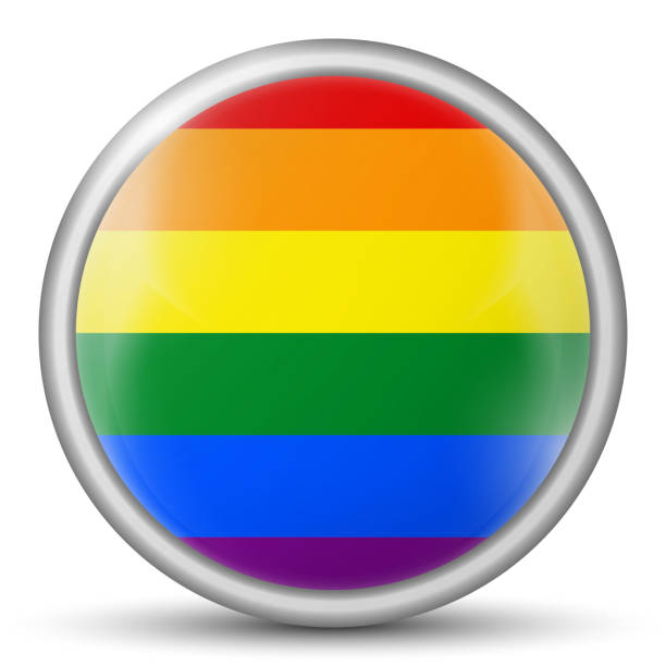 glas-lichtkugel mit flagge von lgbt. runde kugel, vorlagensymbol. glänzende realistische kugel, 3d abstrakte vektor-illustration. liebe gewinnt. lgbt-logo-symbol-aufkleber in regenbogenfarben. gay stolz sammlung. - lesbian gay pride sphere gay pride flag stock-grafiken, -clipart, -cartoons und -symbole