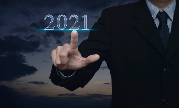 istock Happy new year 2021 calendar cover concept 1288367355