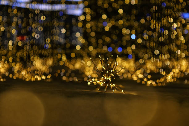 istock Background from New Year glare, lights on a dark background 1288367433