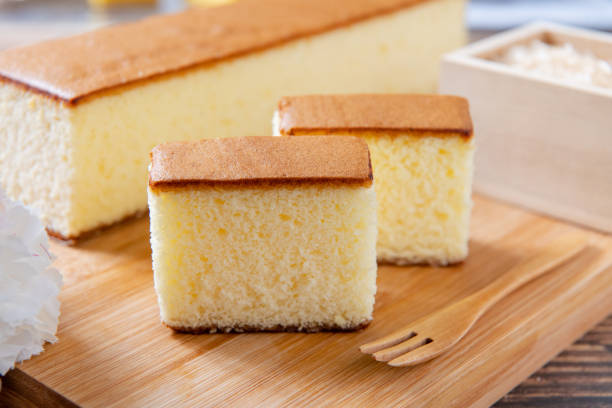 istock sponge cake with matcha and honey, castella cake,  (Japanese sponge cake) 1288369370