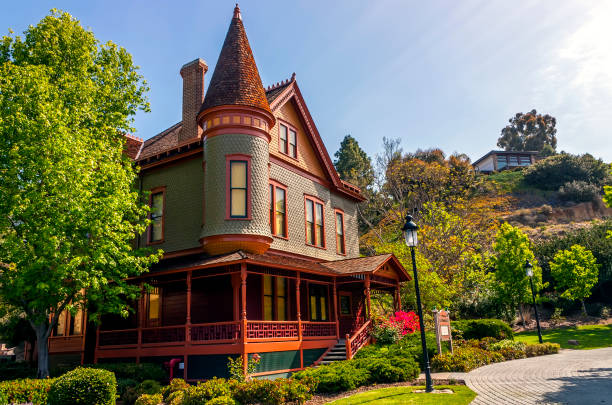 サンディエゴの旧市街にある歴史的な家。 - house san diego california old town architecture ストックフォトと画像