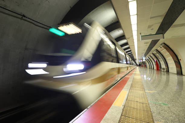 istock Motion Blured Metro Moving in a Station 1288376439