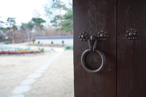 istock Traditional Korean door handle, beautiful asian architecture 1288379939
