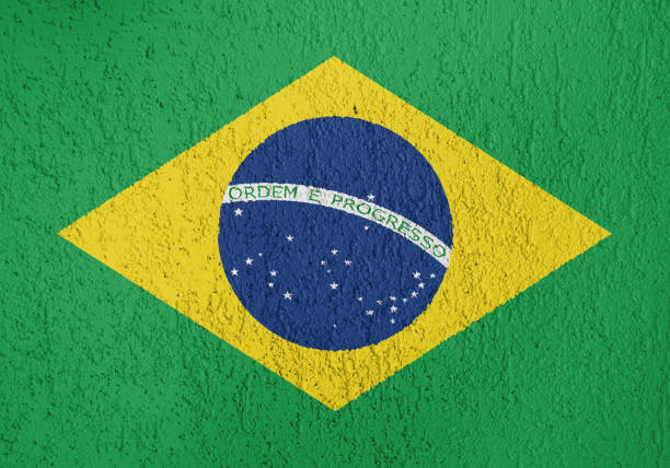 istock Brazil flag in plaster texture 1288383916