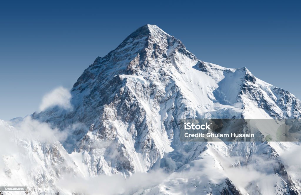 Snowcapped K2 peak K2 the second tallest mountain in the world Mountain Stock Photo