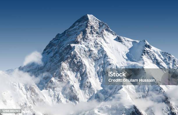 Snowcapped K2 Peak Stock Photo - Download Image Now - Mountain, Snow, Mountain Peak