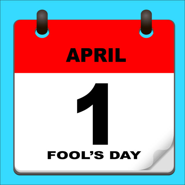 Fool's day calendar. 1 april fool's day. Vector illustration Fool's day calendar. 1 april fool's day. Vector illustration april fools day calendar stock illustrations